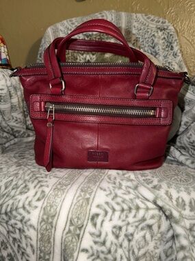 Fossil Dawson Burgundy Leather Satchel